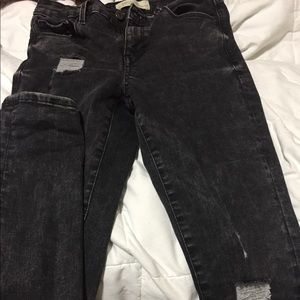 Black distressed jeans